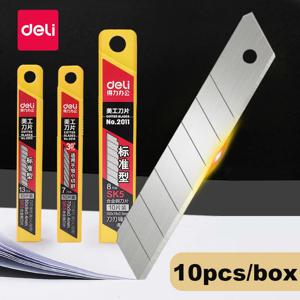 델리 30/50/100pcs 칼 블레이드 9mm 18mm SK5 금속 블레이드 홈 학교 용품 미술 공예 종이 상자 절단 유틸리티 칼 도구