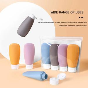 출장용 4pcs 실리콘 누출 방지 여행용 병 세면 용품 용 휴대용 리필 형 압착 용기 로션-ll