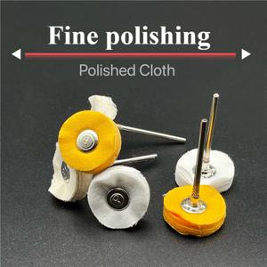 핸들 옐로우, 베이지, 표백제 천 휠, 쥬얼리 연마 천, 드레멜 회전 도구 액세서리, 2.35mm, 5 개