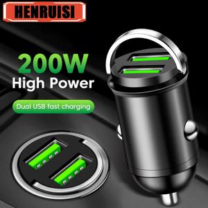 PD 200W USB 차량용 충전기 iPhone 용 고속 충전 자동 휴대 전화 어댑터 Samsung Huawei Xiaomi QC 3.0
