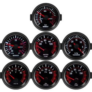 52mm 자동차 게이지 연기 렌 타코미터 RPM 터보 부스트 게이지 바 PSI 진공 수온 측정기 12V 가솔린 용 오일 압력 게이지