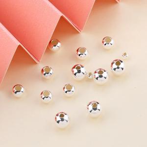 2-5MM 925 스털링 실버 라운드 비즈 스페이서 비즈 쥬얼리 결과 액세서리 팔찌 & 목걸이 쥬얼리 만들기위한 실버 구슬