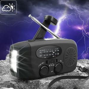 2000mAh 태양 핸드 크랭크 비상 라디오 AM FM WB NOAA 날씨 경고 USB 충전기 야외용 LED 손전등 보조베터리