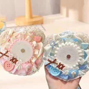 패션 DIY 귀여운 배지 거치대 레이스 워크 만화 곰 애니메이션 핀 디스플레이 베이스, 럭셔리 카와이 배지 장식 트레이 핀 보호대