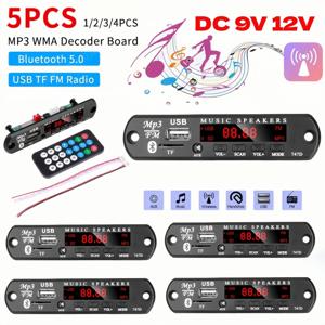 1-5PCS 9V 12V MP3 WMA 디코더 보드 USB AUX TF FM 라디오 블루투스 5.0 원격 제어 기능이있는 무선 무손실 음악 플레이어 모듈