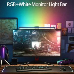 Wiscolor 컴퓨터 모니터 LED 스크린 교수형 라이트 바 원격 제어 무단계 디밍 Eyescare USB 라이트 바 독서 책상 램프