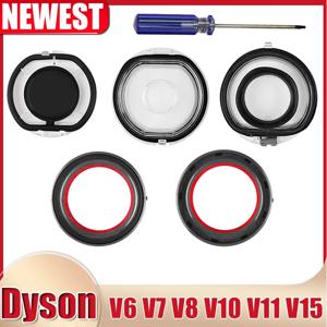 다이슨 V6 V7 V8 V10 V11 V15 진공 청소기 먼지 컵 교체 예비 부품 용 먼지통 상단 고정 씰링 링 및 기본 뚜껑