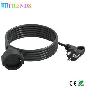 EU 플러그 전원 익스텐션 라인 플랫 헤드 보호 접점 전원 소켓, 유럽 표준 16A, 250V, 1.5mm ², IP44, 3680W, 2M, 3M, 5M