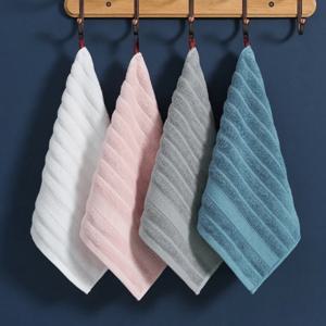4pcs 유용한 수건 사각형 얼굴 수건 강한 물 흡수 어린이 어린이 작은 순수 목화 수건 손을 닦아 35*35cm