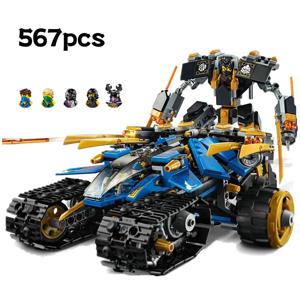 576PCS 기술 닌자 천둥 레이더 기계 전사 로봇 메카 빌딩 블록 전쟁 무기 모델 완구 어린이를위한 성인 선물