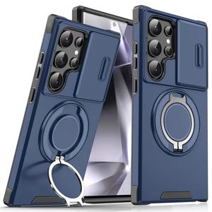 슬라이드 카메라 보호 마그네틱 스탠드 전화 케이스 삼성 S24 S23 Plus S21 S22 Ultra S20 FE A54 A23 A15 A14 수비수 커버