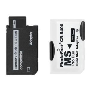 PSP 싱글 및 듀얼 슬롯 메모리 스틱 프로 듀오 카드 리더 SD SDHC TF - MS 카드 어댑터 (PSP 컨버터 액세서리용)