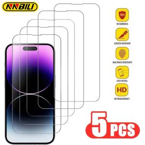 NNBILI 3-5Pcs 강화 유리 iPhone 14 15 16 13 12 11 Pro Max 화면 보호기 iPhone 15 16 Plus 16e 강화 유리 필름
