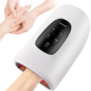 전기 360 °   공기 압력 핸드 마사지 에어백 지압 반죽 손바닥 손목 손가락 경혈 뜨거운 압축 핸드 마사지 스파 케어