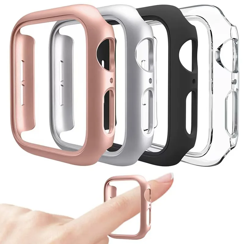 Apple Watch 케이스 용 커버 10 46mm 44mm 40mm 42mm 38mm 액세서리 PC 보호대 범퍼 iWatch 시리즈 8 7 SE 6 5 4 3 9 45mm 41mm