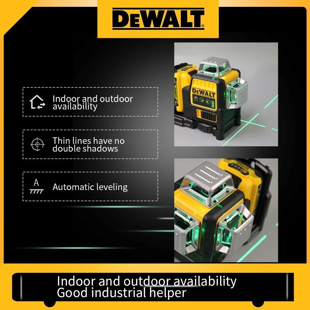 Dewalt 레이저 레벨 DW089LG 셀프 레벨링 12 라인 3 x 360도 녹색 빔 레이저 12V 최대 리튬 이온 배터리 레이저