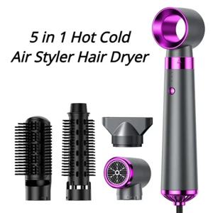 5 in 1 다기능 헤어 드라이어, 헤어 스트레이트너, 음이온 헤어 케어, 컬링기, 블로우 드라이어 스타일링 세트, 강력 풍량