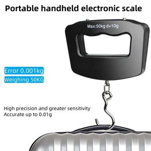 50kg/10g 여행 수하물 규모 후크 그램 규모와 휴대용 휴대용 전자 저울 특급 배달 낚시 휴대용 규모