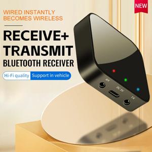 Bluetooth 5.5 오디오 송신기 수신기 3.5MM AUX Hifi 스테레오 음악 aptX-Adaptive/HD/LL 차량용 키트 용 멀티 포인트 무선 어댑터
