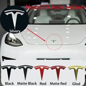Tesla 자동차 전면 엠블럼 후면 트렁크 엠블럼 Sticke 모델 3 모드 Y 금속 로고 교체 후면 및 후면 로고 흑화