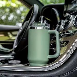 8/4/2/1pcs 40oz 스테인레스 스틸 진공 절연 텀블러 보온병 사용자 정의 여행 물병 핸들 야외 커피 머그잔