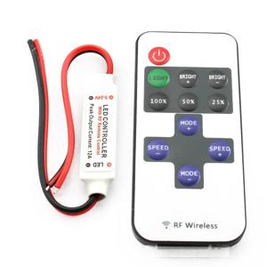 12V LED 스트립 컨트롤러 미니 조광기 RF 무선 원격 11key DC 5V 12V 24V 컨트롤러 LED 스트립 빛 단일 색상