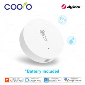 Tuya Zigbee 3.0 온도 및 습도 센서 스마트 라이프 앱으로 원격 모니터 배터리 구동 Alexa Google 홈과 함께 작동