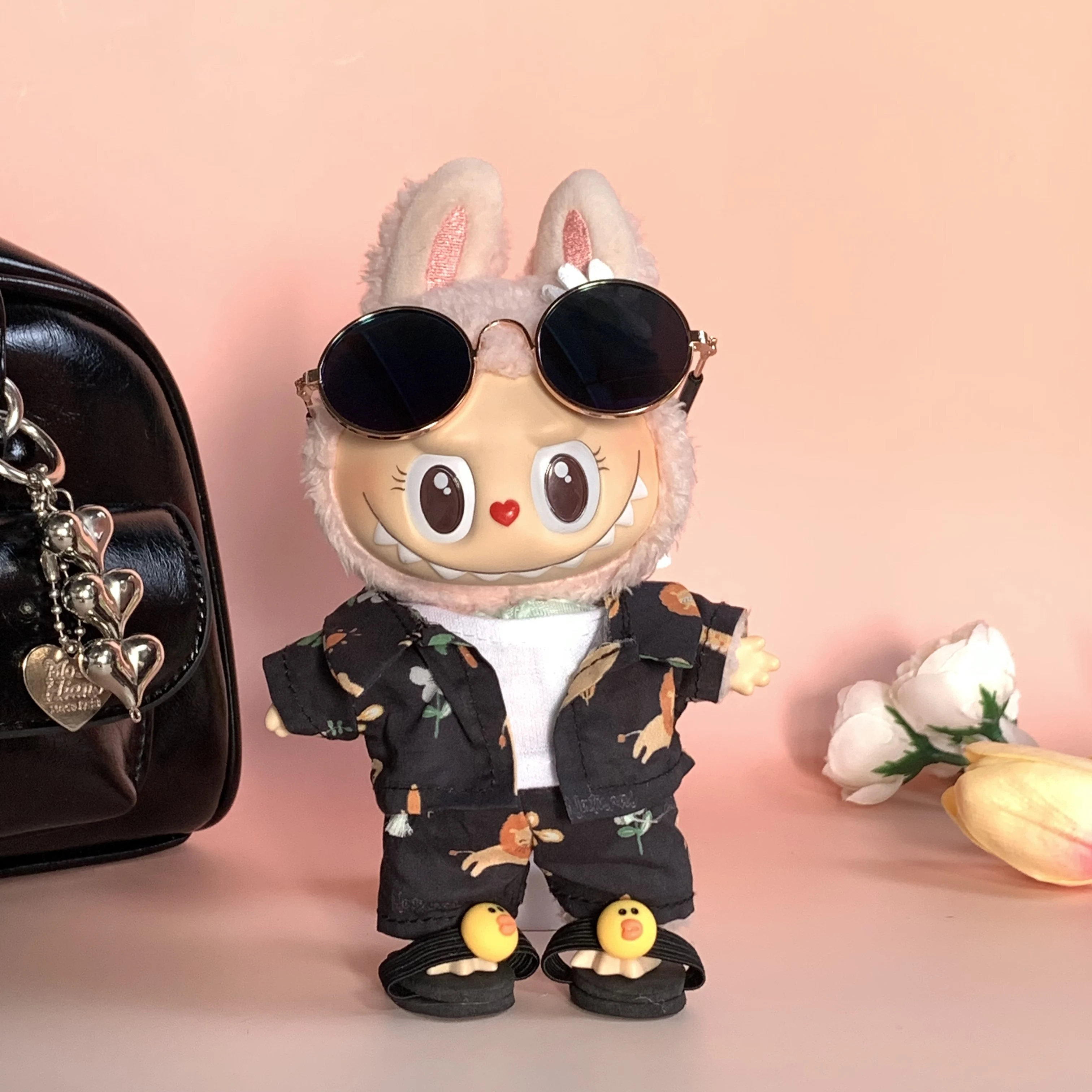 Labubu 인형 옷 비치 리조트 스타일 작업복 Labubu Idol V1 V2 인형 의류 액세서리 15/17cm 봉제 인형 유니버설