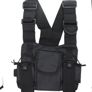 햄 라디오 힙합 프론트 팩 웨스트 위스트 파우치 홀스터 조끼 남자 Wouxun Baofeng UV-5R UV-82 bf-888S 용 전술 가슴 장비 가방