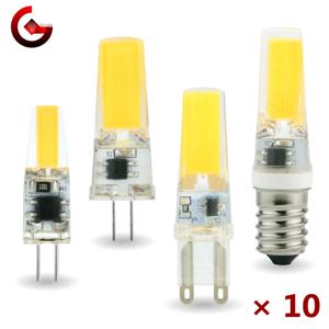 할로겐 램프 교체용 COB 스포트라이트 샹들리에, 차가운 또는 따뜻한 흰색, G4 G9 E14 LED 전구, AC/DC 12V 220V, 3W, 6W, 로트당 10 개