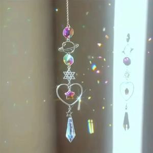 1 Pc 갤럭시 스타 문 크리스탈 바람 차임 펜던트 홈 장식 야외 정원 Suncatcher 휴일 파티 용품