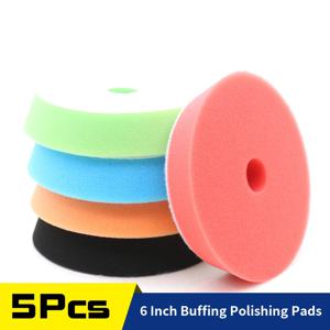 5Pcs 6 인치 스폰지 연마 패드 키트 자동차 폴리 셔 왁싱 패드 자동차 유리 보트 폴란드어 버퍼에 대 한 설정 흠집을 제거 버핑 패드