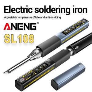 ANENG SL108 전기 납땜 인두 키트 PD 96W QC 조정 가능한 온도 빠른 열 휴대용 디지털 스마트 납땜 인두 도구