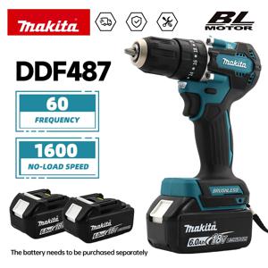 Makita DDF487 무선 드라이버 드릴 브러시리스 전기 임팩트 스크루 드라이버 고 토크 가변 속도 18V 충전식 전동 공구