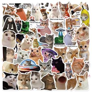 50Pcs 크리 에이 티브 네트워크 인기 고양이 Meme 컬렉션 핸드 계정 DIY 낙서 스티커 워터 컵 스케이트 보드 스티커 완구