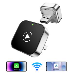2025년 업그레이드 미니 무선 CarPlay 어댑터 (애플 & 안드로이드용) - 플러그 앤 플레이, 배터리 불필요, 다양한 차량 호환