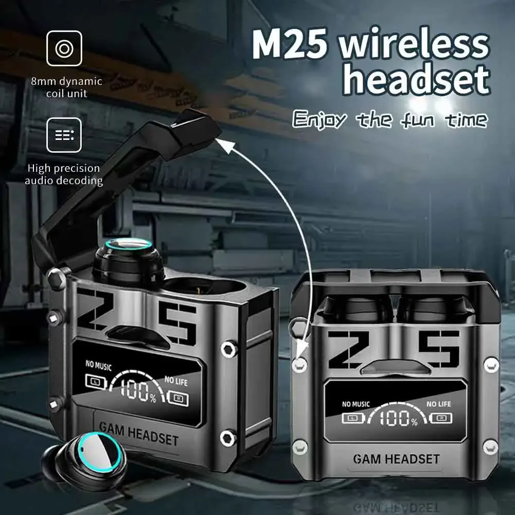 기존 M25 TWS 무선 헤드폰 이어폰 Bluetooth 터치 컨트롤 소음 감소 스테레오 방수 이어 버드 헤드셋