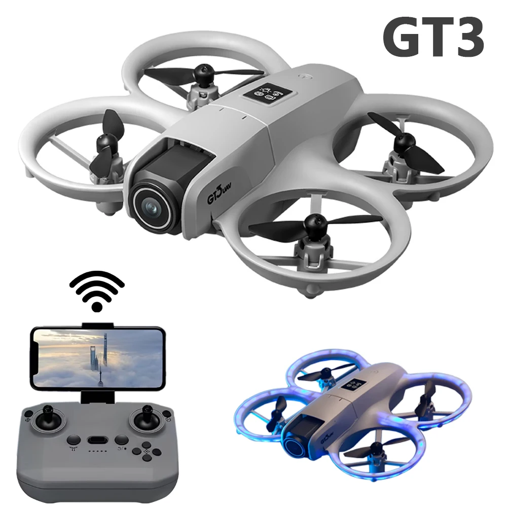 GT3 미니 RC 드론 4K 듀얼 공중 HD 사진 광학 흐름 포지셔닝 장애물 회피 UAV 원격 제어 쿼드콥터