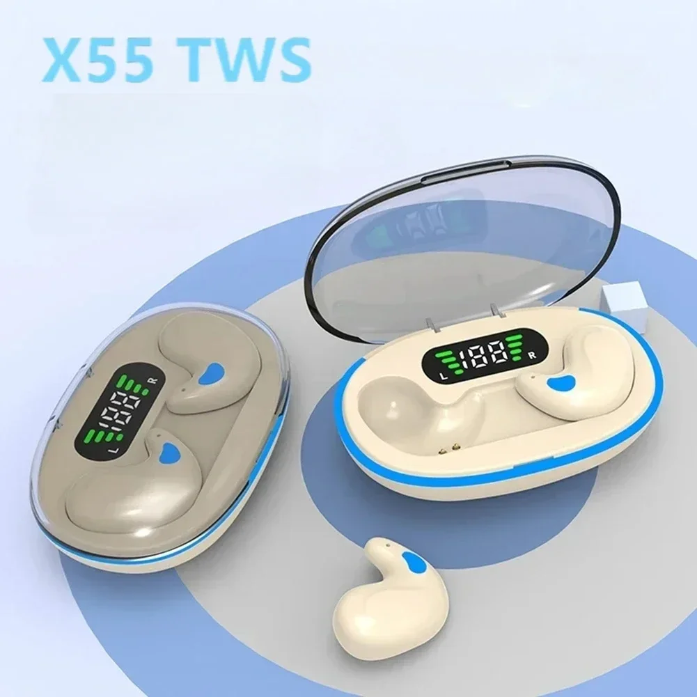 새로운 X55 TWS 무선 블루투스 이어 버드 헤드셋 방수 이어폰 미니 이어폰 TWS 스테레오 헤드폰 전화 Xiaomi iphone