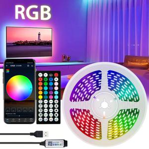 방에 대 한 블루투스 RGB LED 스트립 10M 15M 20M 30M APP 터치 컨트롤 스마트 5050 RGB 테이프 유연한 리본 USB 전원 TV 백라이트