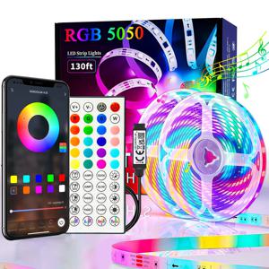 40M/131Ft LED 스트립 조명 APP 제어 색상 변경 RGB LED 조명 유연한 램프 테이프 (방 장식 TV 백라이트 다이오드용)