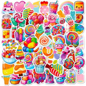 10/30/50PCS 귀여운 무지개 캔디 다채로운 장식 Scrapbooking PVC 스티커 미적 한국어 편지지 학교 용품 어린이를위한