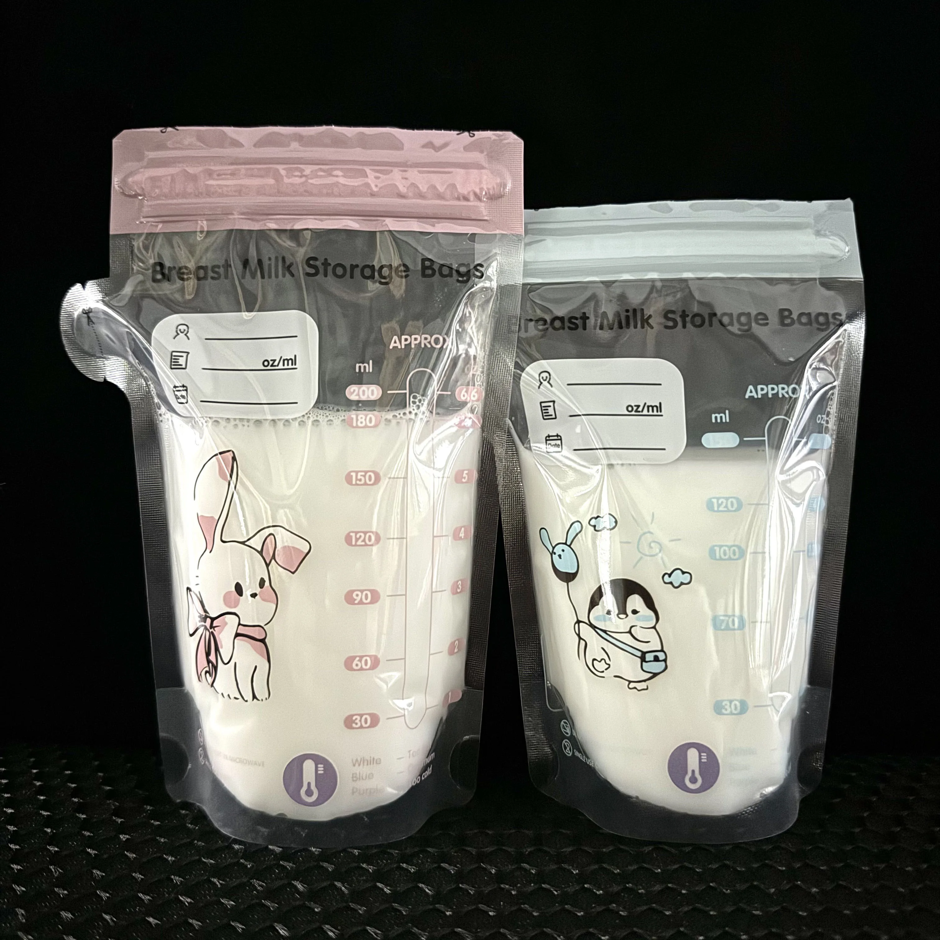 40팩 250ml BPA 프리 우유 보관 가방 간편한 수유를 위한 안전한 모유 및 이유식 냉동고 가방