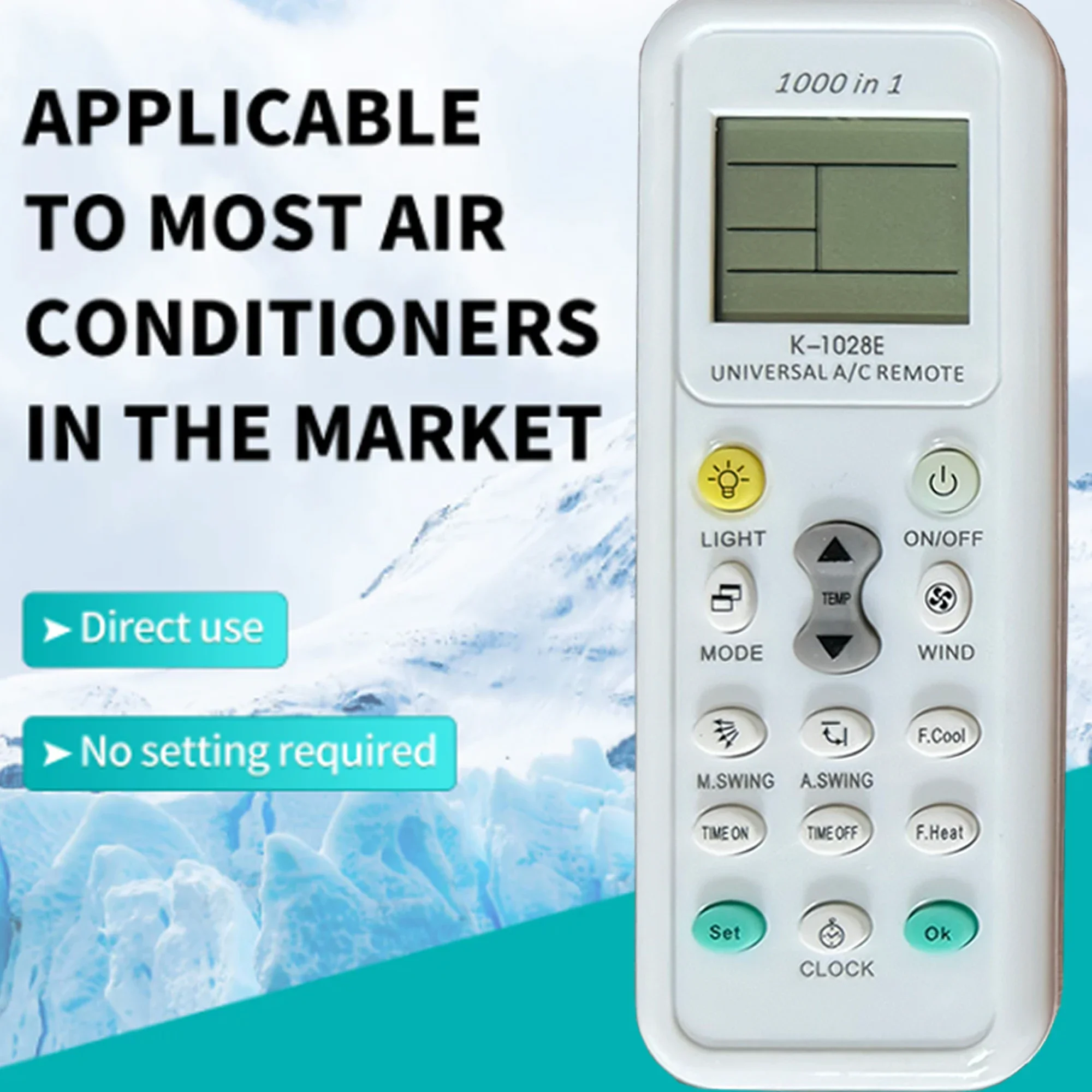K-1028E 범용 에어컨 A/C 리모콘, Haier, Geli, Hitachi, Panasonic, LG, Sharp, Gree, Midea, Bosch, Tosh에 적합
