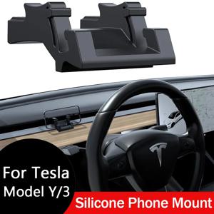 Tesla Model Y 2020-2025 모델 3 액세서리 2017-2025 용 실리콘 폰 마운트는 환기 후크 및 선글래스 홀더로도 작동합니다.