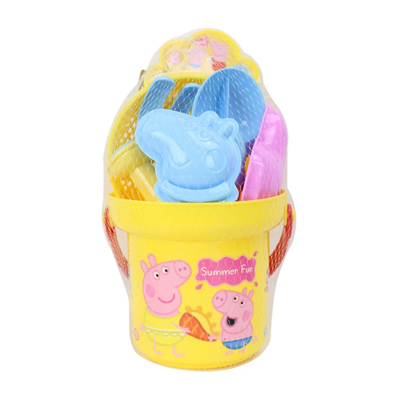 Peppa Pig Beach Playset 어린이 놀이 집 에뮬레이션 버킷 삽 체 물을 캔 시뮬레이션 된 장난감 모래 도구 선물로 놀기