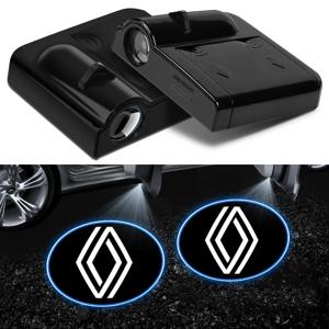 자동차 도어 LED HD 환영 의례 그림자 프로젝터 램프 로고 빛 Renault Clio Laguna 2 Megane 2 3 Duster RS 자동차 액세서리