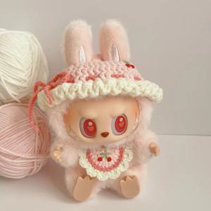 Labubu 마카롱 인형 의류 액세서리 15cm-17cm 턱받이 반바지 스커트 바지 V1 V2 좌석 마카롱 인형 옷 있음