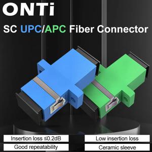 ONTi 50-400 Pcs 광섬유 커넥터 어댑터 SC / UPC SM 플랜지 단일 모드 단순 SC-SC APC 커플러 무료 배송 도매