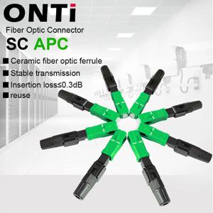 ONTi 50-400pcs SC APC 광섬유 고속 커넥터 단일 모드 광섬유 어댑터 FTTH 광섬유 퀵 커넥터 현장 조립
